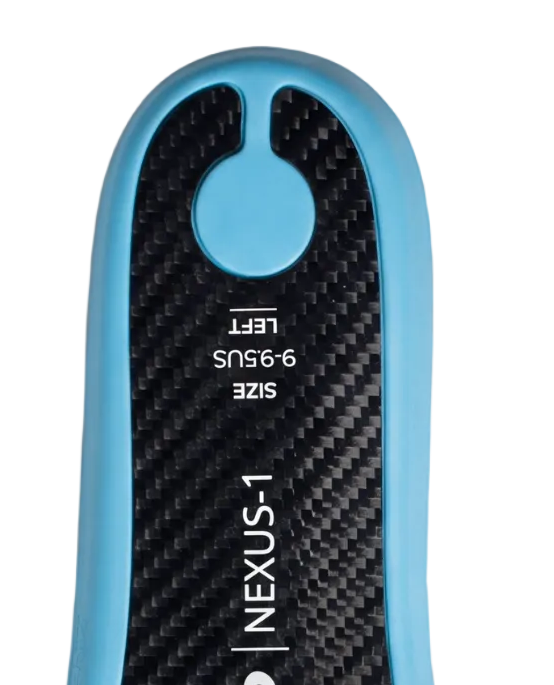 A unique open-heel plate design for enhanced impact absorption.